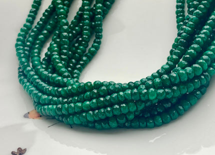 3mm 4mm 5mm AAA Faceted Rondelle Natural Green Emerald Gemstone Beads Genuine Top Quality High Polished Faceted Emerald Loose Beads #3776