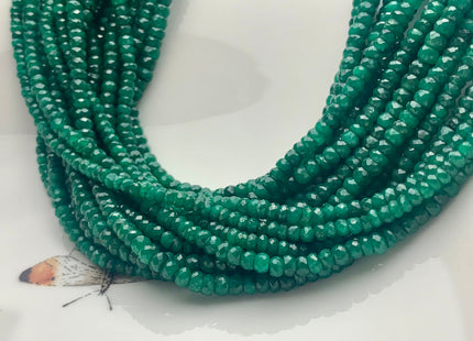 3mm 4mm 5mm AAA Faceted Rondelle Natural Green Emerald Gemstone Beads Genuine Top Quality High Polished Faceted Emerald Loose Beads #3776