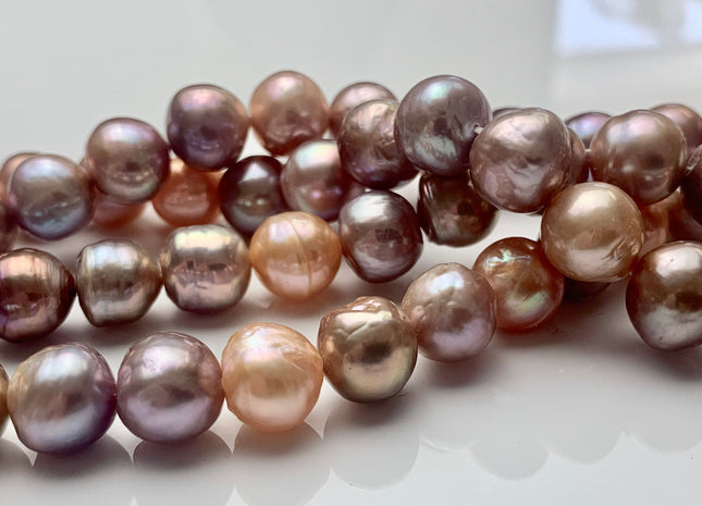 9-11mm AAAA Very Rare Dark Mauve Pink Baroque Pearl Genuine Top Quality Natural Edison Pearl With Iridescent Color 40-41 Beads #P1672