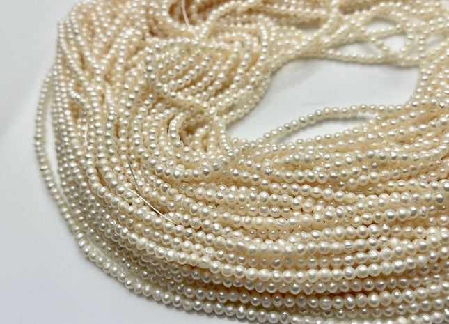 2 mm AA Natural White Tiny Freshwater Potato Pearl Beads Genuine Freshwater Natural Seed Pearl Beads #P1692