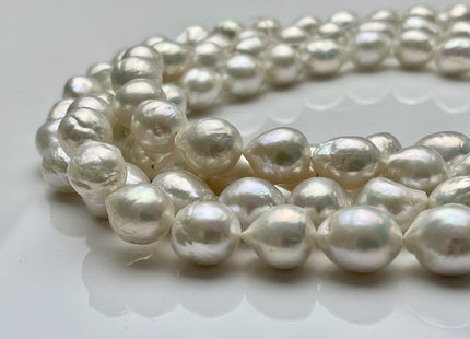 12-13x16 mm Natural White AAAA Baroque Freshwater Pearl, Cultured Baroque Pearls, Natural Edison Flaming ball Freshwater Pearl Beads #1027