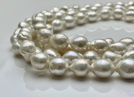 12-13x16 mm Natural White AAAA Baroque Freshwater Pearl, Cultured Baroque Pearls, Natural Edison Flaming ball Freshwater Pearl Beads #1027