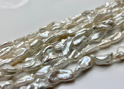9-10x18 mm AAA Natural White Biwa Stick Freshwater Pearls Genuine Natural White Pearl, Irregular Natural Freshwater Pearl Beads #1113