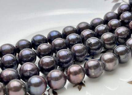 11-12mm Edison Baroque Graduated Freshwater Pearls Off-Round Shape Dark Peacock Color #723