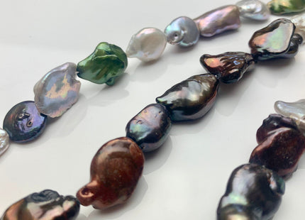 10x15 mm Mixed Color Keshi Freshwater Pearl Beads Jumbo Size Mixed Champagne Gray Gold Brown Green White Keshi Nugget Pearl Beads #P1615