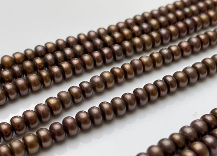 5-5.5 mm AAA Chocolate Brown Round Button Freshwater Pearl Beads Genuine High Luster Cultured Rondelle Button Pearls #P1707