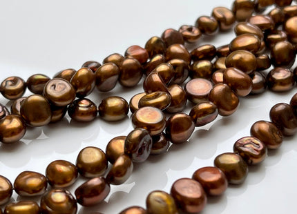 6-7 mm AAA Keshi Nugget Freshwater Pearl Beads Gray OR Bronze Copper Color Genuine Keshi Freshwater Pearls #343