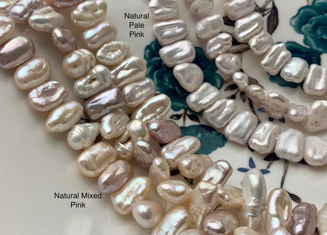 7-8x12-13 mm Multi Pink Biwa Stick Freshwater Pearl Beads Genuine Cultured Center Drilled Multi Pink Color Pearl Beads #P1699