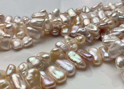7-8x12-13 mm Multi Pink Biwa Stick Freshwater Pearl Beads Genuine Cultured Center Drilled Multi Pink Color Pearl Beads #P1699