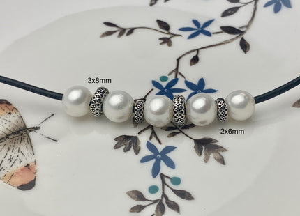 One Piece 2x6mm or 3x8mm 925 Sterling Silver Tibetan Style Silver Spacer Genuine Silver Spacer Bali Antique Tube Large Hole Beads #10222