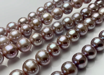8mm AAA Very Rare Extra Shiny Natural Mauve Pink Round Freshwater Pearl Genuine Natural Pearl Beads High Luster Bridal Pearls #P1633