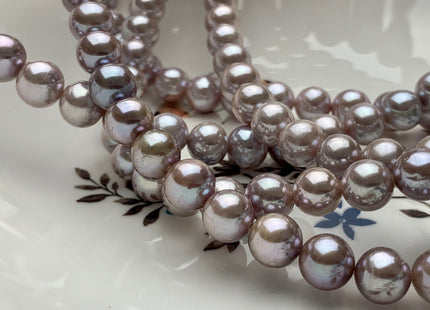 8mm AAA Very Rare Extra Shiny Natural Mauve Pink Round Freshwater Pearl Genuine Natural Pearl Beads High Luster Bridal Pearls #P1633