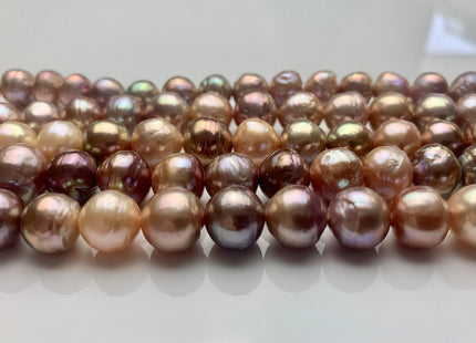9-11mm AAA Very Rare Dark Mauve Pink Baroque Pearl Genuine Top Quality Natural Edison Pearl With Iridescent Gold Sheen 43 Beads #P1637