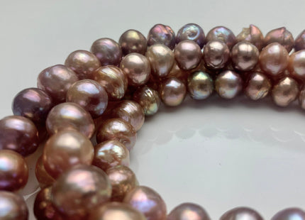 9-11mm AAA Very Rare Dark Mauve Pink Baroque Pearl Genuine Top Quality Natural Edison Pearl With Iridescent Gold Sheen 43 Beads #P1637