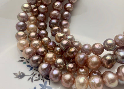 9-11mm AAA Very Rare Dark Mauve Pink Baroque Pearl Genuine Top Quality Natural Edison Pearl With Iridescent Gold Sheen 43 Beads #P1637