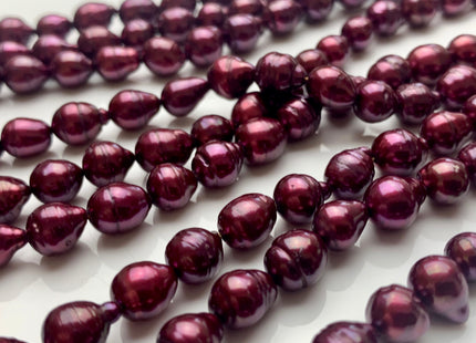 7-8x8-9 mm Dark Burgundy Baroque Freshwater Pearl Beads Genuine Dark Burgundy Color Baroque Freshwater Pearls 47-48 Pieces #P1630