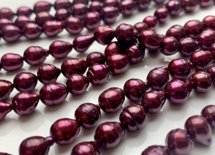 7-8x8-9 mm Dark Burgundy Baroque Freshwater Pearl Beads Genuine Dark Burgundy Color Baroque Freshwater Pearls 47-48 Pieces #P1630