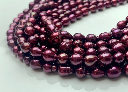 7-8x8-9 mm Dark Burgundy Baroque Freshwater Pearl Beads Genuine Dark Burgundy Color Baroque Freshwater Pearls 47-48 Pieces #P1630