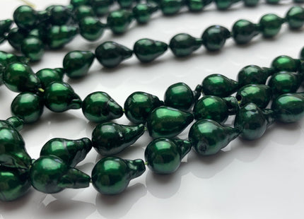 7-8x10-11 mm Forest Green Baroque Freshwater Pearl Beads Genuine Forest Green Color Baroque Freshwater Pearls 47-48 Pieces #P1632