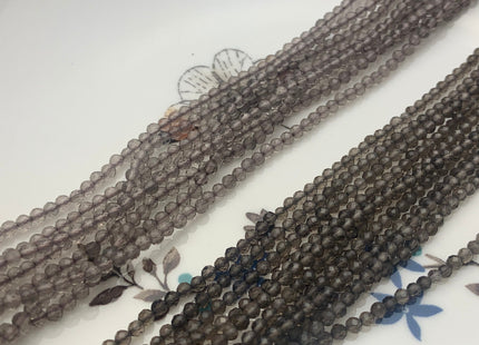 BEST DEAL 2.5 mm Natural Faceted Round Smoky Quartz Gemstone Beads Genuine Natural Quartz Gemstone Loose Beads 15.5 Inches Strand #2596