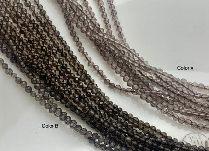 BEST DEAL 2.5 mm Natural Faceted Round Smoky Quartz Gemstone Beads Genuine Natural Quartz Gemstone Loose Beads 15.5 Inches Strand #2596