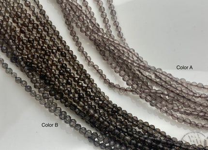 BEST DEAL 2.5 mm Natural Faceted Round Smoky Quartz Gemstone Beads Genuine Natural Quartz Gemstone Loose Beads 15.5 Inches Strand #2596