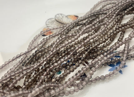 BEST DEAL 2.5 mm Natural Faceted Round Smoky Quartz Gemstone Beads Genuine Natural Quartz Gemstone Loose Beads 15.5 Inches Strand #2596