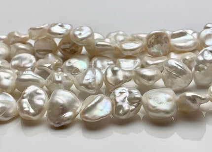 11-13mm AAAA Natural White Freshwater Flat Keshi Pearl Beads Genuine Rare Cornflake High Luster Keshi Center Drilled Pearl #P1658