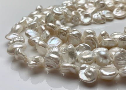 11-13mm AAAA Natural White Freshwater Flat Keshi Pearl Beads Genuine Rare Cornflake High Luster Keshi Center Drilled Pearl #P1658