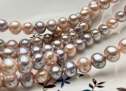 10-11 mm AAA Rare Extra Shiny Natural Mixed Mauve Pink Potato Freshwater Pearl Bead Genuine High Luster Quality Bridal Pearl 41 Beads #P1662