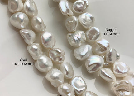 10-13 mm AAA Natural White Freshwater Keshi Pearl Beads Genuine Rare High Luster Freshwater Nugget Keshi Center Drilled Pearl #P1664