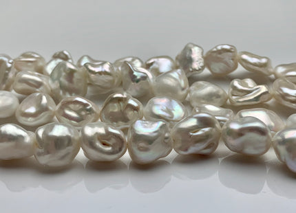 10-13 mm AAA Natural White Freshwater Keshi Pearl Beads Genuine Rare High Luster Freshwater Nugget Keshi Center Drilled Pearl #P1664