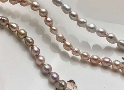 7x8.5 mm AAAA Natural Pink/Mauve/Gray High Luster Baby Edison Baroque Freshwater Pearls Beads Genuine Quality Tear Drop Edison Pearl #P1667