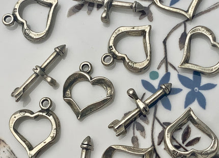 13X15 mm 925 Sterling Silver Toggle Clasp Genuine 925 Sterling Silver Toggle Findings Heart Shape Design DIY Jewelry #10229