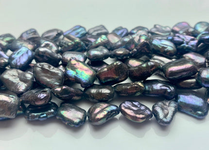 8-10x12-13 mm Blue Peacock Color Irregular Shape Flat Biwa Freshwater Pearl Beads Genuine Cultured Quality Biwa Freshwater Pearls #P1648