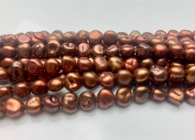 6x6.5-7 mm Dark Browm Color Freshwater Keshi Pearl Beads Genuine Dark Brown Color Keshi Nugget Pearls 61 Pieces #P1715