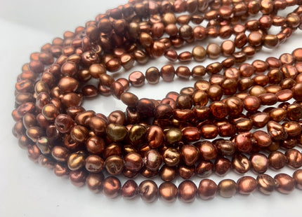 6x6.5-7 mm Dark Browm Color Freshwater Keshi Pearl Beads Genuine Dark Brown Color Keshi Nugget Pearls 61 Pieces #P1715