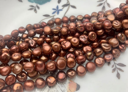 6x6.5-7 mm Dark Browm Color Freshwater Keshi Pearl Beads Genuine Dark Brown Color Keshi Nugget Pearls 61 Pieces #P1715