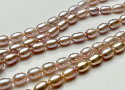 5x7-8mm AAA High Luster Natural Mauve or Golden Pink Rice Freshwater Pearl Beads Large Hole Size 1.0mm Genuine Rice Freshwater Pearls #P1716