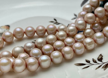 9 mm Pale Pink Color Semi-Round Freshwater Pearls, Genuine HighLuster Semi Round Freshwater Pearls #1278