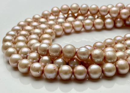 9 mm Pale Pink Color Semi-Round Freshwater Pearls, Genuine HighLuster Semi Round Freshwater Pearls #1278