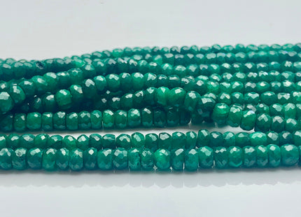 3mm 4mm 5mm AAA Faceted Rondelle Natural Green Emerald Gemstone Beads Genuine Top Quality High Polished Faceted Emerald Loose Beads #3776