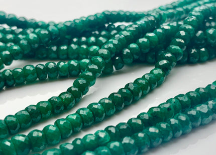 3mm 4mm 5mm AAA Faceted Rondelle Natural Green Emerald Gemstone Beads Genuine Top Quality High Polished Faceted Emerald Loose Beads #3776