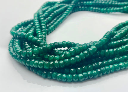 3mm 4mm 5mm AAA Faceted Rondelle Natural Green Emerald Gemstone Beads Genuine Top Quality High Polished Faceted Emerald Loose Beads #3776
