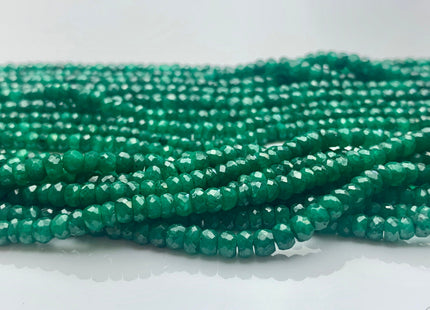 3mm 4mm 5mm AAA Faceted Rondelle Natural Green Emerald Gemstone Beads Genuine Top Quality High Polished Faceted Emerald Loose Beads #3776