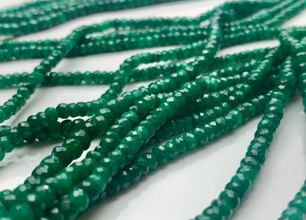 3mm 4mm 5mm AAA Faceted Rondelle Natural Green Emerald Gemstone Beads Genuine Top Quality High Polished Faceted Emerald Loose Beads #3776