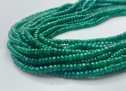 3mm 4mm 5mm AAA Faceted Rondelle Natural Green Emerald Gemstone Beads Genuine Top Quality High Polished Faceted Emerald Loose Beads #3776
