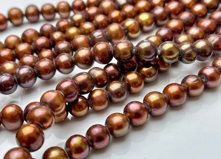 9-9.5 mm AA Large Hole Brown Color Potato Freshwater Pearl Beads 2 mm Hole, Genuine Cultured Large Hole Pearl Bead #324