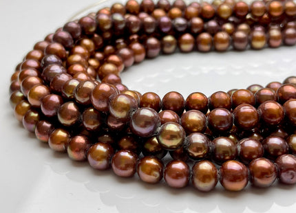 9-9.5 mm AA Large Hole Brown Color Potato Freshwater Pearl Beads 2 mm Hole, Genuine Cultured Large Hole Pearl Bead #324