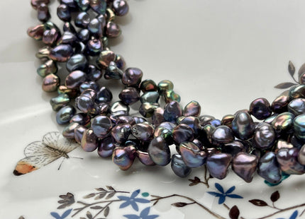 7-8x9 mm AAAA Rainbow Peacock Cornflakes Keishi Pearl Beads Genuine Very Rare Top Drilled Super High Luster Cultured Keshi Pearls #P1729